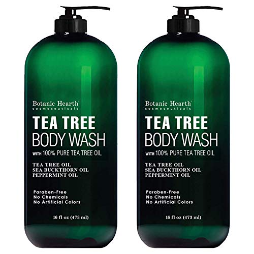 Botanic Hearth Tea Tree Body Wash, Helps Nail , Athletes Foot, Ringworms, Jock Itch, Acne, Eczema & Body Odor, Soothes Itching & Promotes Healthy Skin and Feet, Naturally Scented, 16fl oz 2 Pack