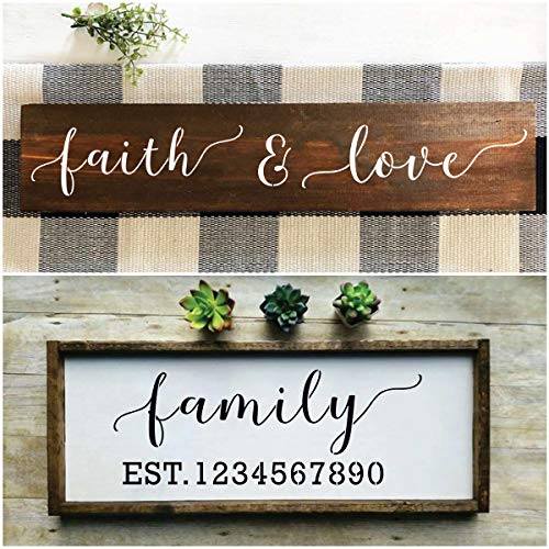 Inspirational Stencils for Painting on Wood - 20 Pack Large Inspirational Words Saying Stencil Templates for Wood Signs, Reusable Family Motivational Letter Stencils for Wall Art & Home Decorations