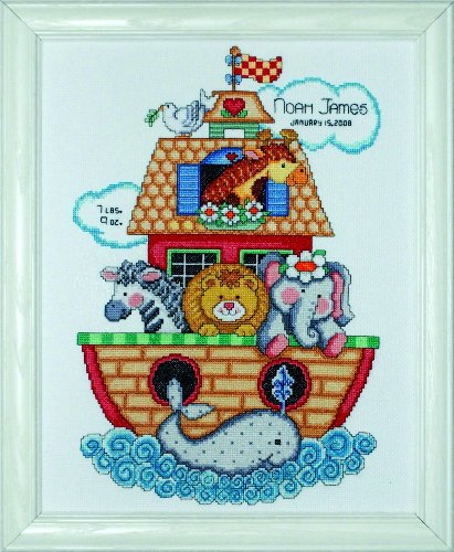 Tobin Noah's Ark, 11 X 14 Cross Stitch Kit, 11"x14" 14 Count