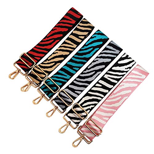 Beacone Wide Zebra Pattern Purse Bag Strap Replacement Adjustable Crossbody Handbag Purse Strap Handbag Strap Extender (White)