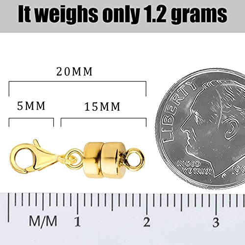 2 Pieces Magnetic Clasp Converter for Necklace Clasps Closures Connector Gold and Silver Plated