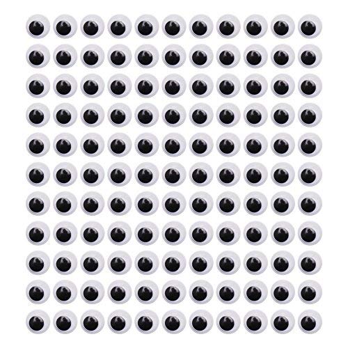 Decora 1000 Pieces 8mm Round Wiggly Googly Eyes with Self-Adhesive for Scrapbooking and Crafts