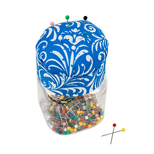 SINGER 1-Inch Ball Head Jar with Pin Cushion Lid, Multicolor