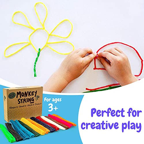 Impresa Products 500 Piece Pack of Original Monkey String (Jumbo Pack) - Bendable, Sticky Wax Yarn Stix, 6 inch Wax Sticks in Bulk - Great Toys for Home and Travel, 13 Colors