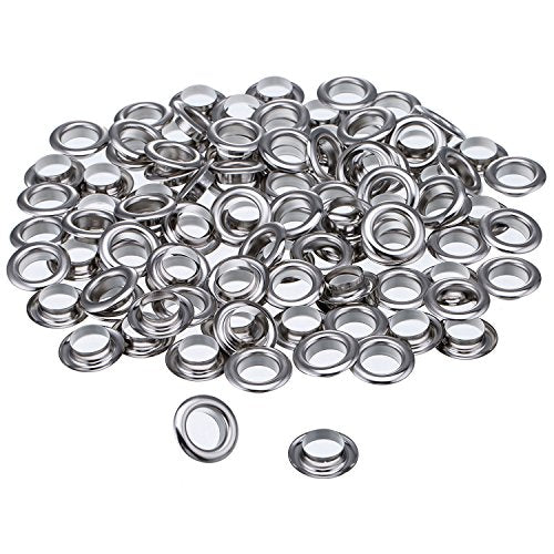 200 Sets 1/2 and 1/4 Inch Grommets Eyelets for Canvas Clothes and Leather DIY Craft Washer Self Backing