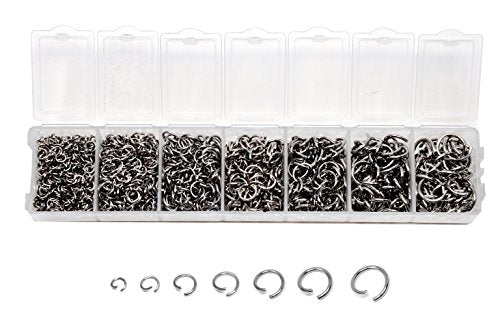 Mandala Crafts 4mm to 10mm 1410 PCs Stainless Steel Open Jump Rings for Jewelry Making - Stainless Steel Jump Rings - Jewelry Findings Jump Ring Set