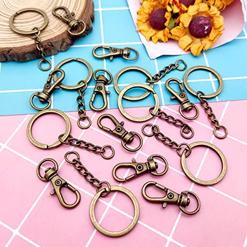 150Pcs Swivel Snap Hook Set,Swivel Clasps Lanyard Snap Keychain Hooks Lobster Clasp Split Key Rings with Chain and Jump Rings Bulk for Keychain Lanyard,Jewelry,DIY Crafts Supplies