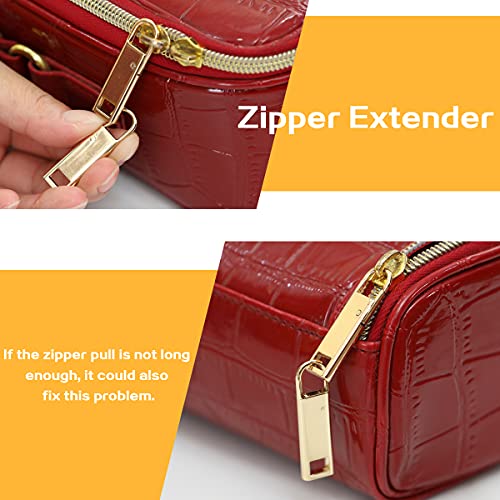 Upgraded Gold Zipper Pull Replacement Metal Zipper Handle Mend Fixer Zipper Tab Repair for Shoes Luggage Suitcases Bag Jacket 8 PCS