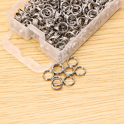 Shapenty Stainless Steel Double Loop Split Rings Small Key Ring Chain Jump Rings Connector for Home Car Keys Organization DIY Craft Necklace Bracelet Earrings Jewelry Making, 300PCS (0.6 x 5mm)