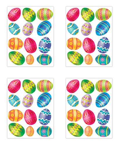 Beistle 4-Pack Easter Egg Stickers Sheet, 4-3/4 by 7-1/2-Inch Sheet
