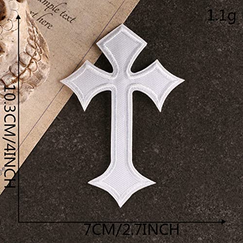 JINMOMOMO Cross Embroidered Patches Iron on Applique Ironing Badges Sewing Patch for Clothing Jackets Backpacks Jeans Supplies Decorative 10 Pcs (Style 6)