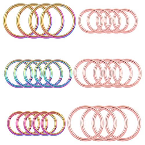 YEWIN 1.5" Rose Gold Multi-Purpose O-Rings Fasteners - Heavy Duty Round Welded O Ring for Dog Leashes Hardware Strap Belts Craft DIY Accessories