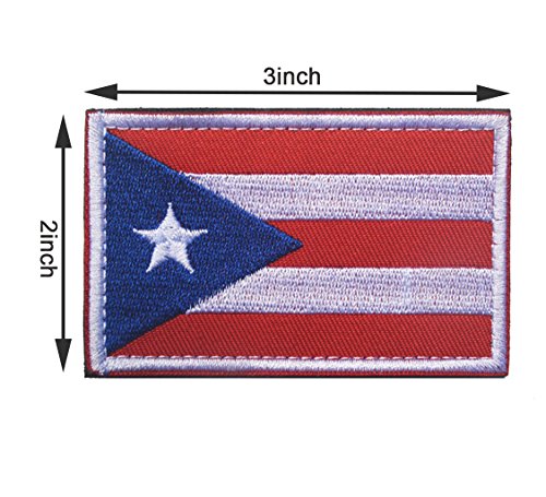 TopAAA Puerto Rico Flag Patch Military Embroidered Tactical Patch Morale Shoulder Applique