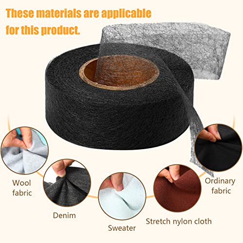 4 Pack 109 Yards Fabric Fusing Tape Adhesive Hemming Tape No Sew Cloth Tape Iron on Hem Tape Roll for Clothes Jeans Pants (Black)