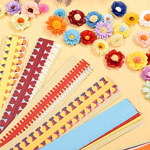 Woohome 143 PCS Paper Quilling Strips Flower Design Set Quilling Flowers Paper Handmade Flower Design Paper Art Quilling for Crafts, Home Decoration