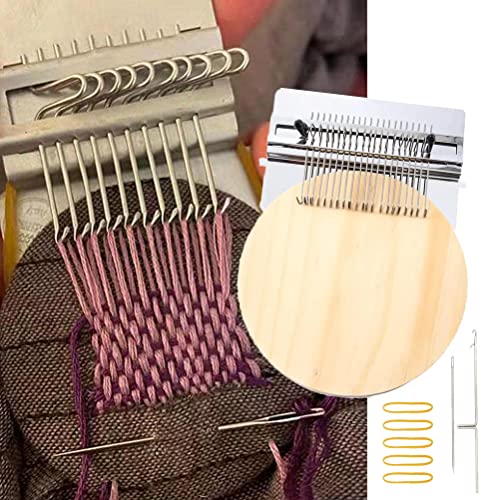 Darning Mini Loom Machine, Speedweave Darning Loom Quickly Mini Mending Convenient Darning Loom for Mending Jeans Socks Clothes Loom Machine Makes Beautiful Stitching Diy Weaving Arts (21 Hooks)