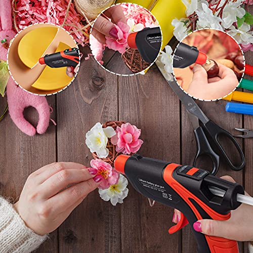 Cordless Hot Glue Gun, Calaytaly Rechargeable Cordless Glue Gun with 30PCS Glue Sticks (7mmx150mm), Fast Preheating & Automatic Power-Off System Hot Melt Glue Gun for Quick Repairs, DIY & Xmas