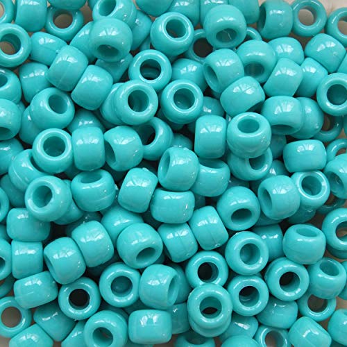 Light Turquoise Blue Crow Beads Pony Beads Made in USA 6x9mm