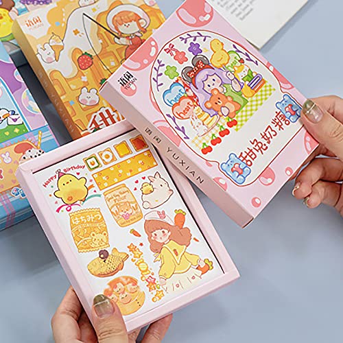Cute Cartoon Stickers - MAXLEAF 50 Sheets Cute Cartoon Food Animals Snakes Girls Washi Stickers Decorative Scrapbook Paper for Decoration Planner Phone Case Scrapbook journaling without Repeat, 8 Themes Stickers about 500 PCS Stickers (Sweet)