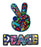 2 pcs Set Peace Hand Sign + Peace Letters Patches - Iron On/Sew On - Retro Hippie Patches, Cute Applique for Jackets, Jeans, Clothes, Backpacks, Tote Bags