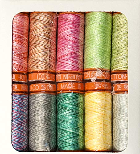 Aurifil Thread Set PREMIUM COLLECTION By Tula Pink Variegated 50wt Cotton 10 Small (220 yard) Spools