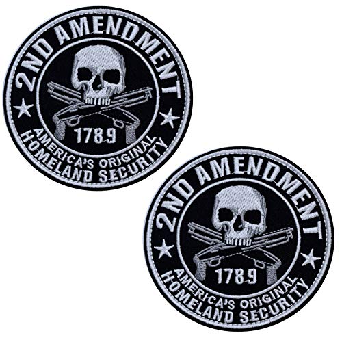 ELLEWIN 2nd Amendment Original Homeland Security Motorcycle Vest Patches Biker Patches for Leather Vest Jackets Men Hook Loop Backing,4inch,2pcs