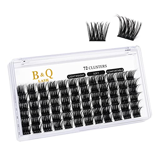 Lash Clusters D Curl 8-16MIX DIY Eyelash Extensions 72 Clusters Lashes C D Curl Fluffy Wispy Individual Lashes Eyelash Clusters Extensions Individual Lashes Cluster DIY at Home (B16,D-14mm)