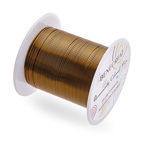 BENECREAT 22 Gauge 55 Yards Jewelry Beading Wire Tarnish Resistant Copper Wire for Beading Wrapping and Other Jewelry Craft Making, Antique Bronze