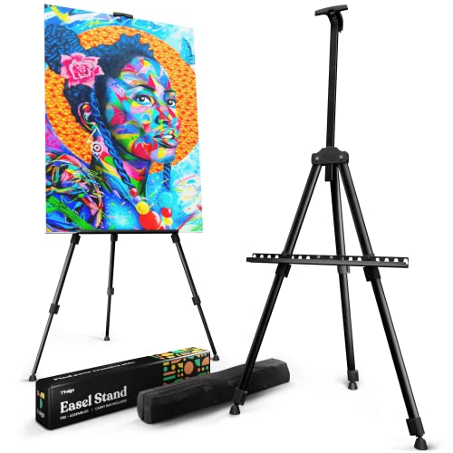 Portable Artist Easel Stand - Adjustable Height Painting Easel with Bag - Table Top Art Drawing Easels for Painting Canvas, Wedding Signs & Tabletop Easels for Display - Metal Tripod - 21x66 inches