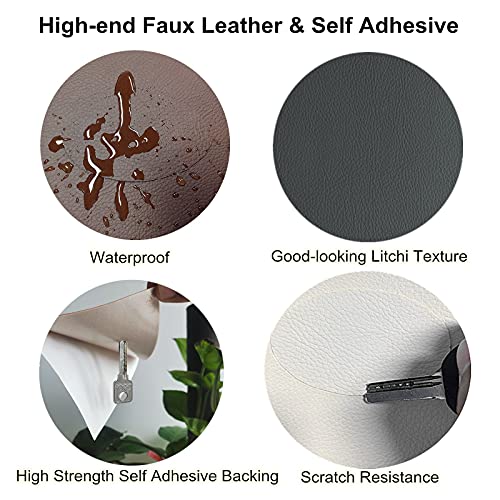 ILOFRI Leather Repair Tape Big Size 60x17 inch, Durable Self Adhesive Vinyl and Leather Repair Kit for Couch, Car Seat, Furniture, Sofa, Chair. Bonded Leather Repair Patch - Khaki