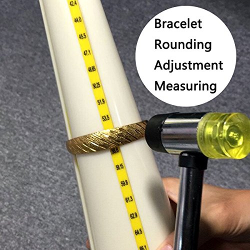 PHYHOO Bracelet Mandrel Shaping Bangle Bracelet Sizer Tool with Jewelry Mallet Jeweler's Hammer Bangle Size Measure Gauge
