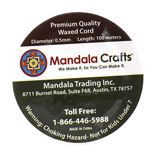 Mandala Crafts Blue 0.5mm Waxed Cord for Jewelry Making - 109 Yds Blue Waxed Cotton Cord for Jewelry String Bracelet Cord Wax Cord Necklace String
