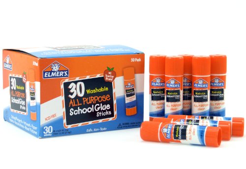 Elmer's Washable All-Purpose School Glue Sticks, 0.24 Ounce, Pack of 30 (E556)
