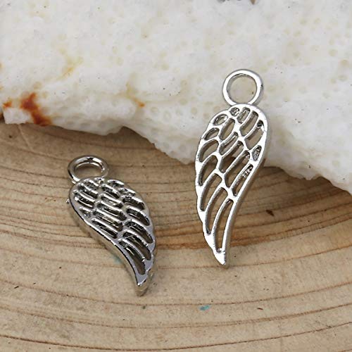 JGFinds Angel Wings Pendant Charm - 40 Pack of 20 Silver / 20 Gold Toned DIY Jewelry Making Supplies; Small 7/8 Inch for Bracelet, Necklace, Earrings or Arts and Crafts