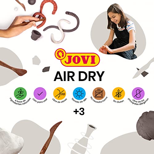 Jovi Air Dry - Sculpting Paste, Air Drying Without Oven, Grey Color, Easy to Clean, 1 Kilo (86G)