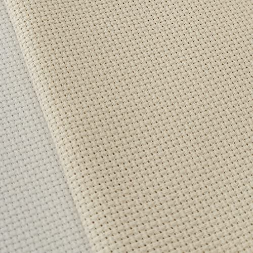 KCS 16CT Counted Cotton Cross Stitch Aida Cloth Fabric (59" x 1 Yard, Cream)
