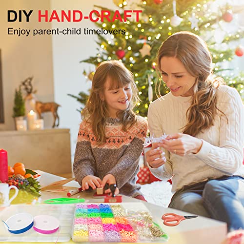 Redtwo 6200 Pcs Clay Beads Bracelet Making Kit, Flat Round Polymer Heishi Beads Friendship Bracelet Kit with Charms and Elastic Strings, Jewelry Making Kit for Girls 8-12 Gifts for Kids