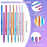 64 Packs Stainless Steel Knitting Needle Set Colored Straight Single Pointed Knitting Needles Aluminum Crochet Hooks Set 14 Size from 2.0-10.0 mm Extra Long Straight Sweater Needles for DIY Knitting