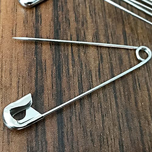 iRIIRIO Safety Pins Bulk Craft Pins 38mm/1.5inch 500pcs/Box Silver Metal Pins Steel Safety Pins for Marathon or Sports Games Home or Office Use