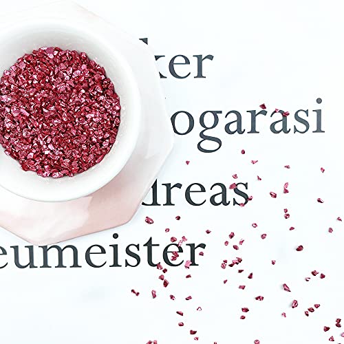 Jmassyang Crushed Glass Irregular Metallic Chips 100g Sprinkles Chunky Glitter for Nail Arts Craft Resin DIY Mobile Phone Case Vase Fillers Jewelry Making Home Decoration (Red, 2-4mm)