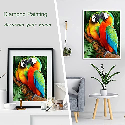 Huacan Parrot Diamond Painting Kits, Full Drill Square Diamond Painting Kits for Adults, Diamond Art Home Wall Decor 11.8x15.7in/30x40cm