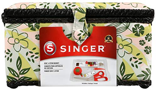 SINGER Large Basket, Nature’s Flora Sewing backet with notions