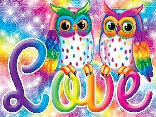 Beaudio Animal Series Diamond Painting Kits for Adults- The Cute Owl Love Paint - DIY Round Full Drill 5D Diamond Art for Home Wall Decor(11.8x15.7inch)