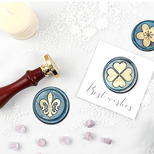 YOLAKIS Rose Wax Seal Stamp Flower Seal Stamp Retro Wood Sealing Stamp for Wedding Envelopes Invitation Decoration (Rose)