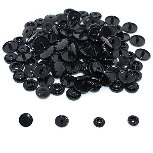 400 Sets KAM Snaps Buttons, BetterJonny White & Black Size 20 (1/2 inch) T5 Resin Plastic Button Sewing Fasteners Punch Poppers Buttons for Cloth Crafts Unpaper Towels Mama Pads