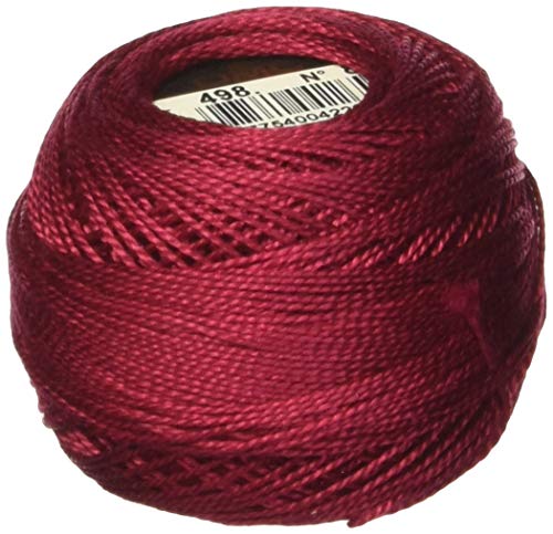 DMC 116 8-498 Pearl Cotton Thread Balls, Dark Red, Size 8