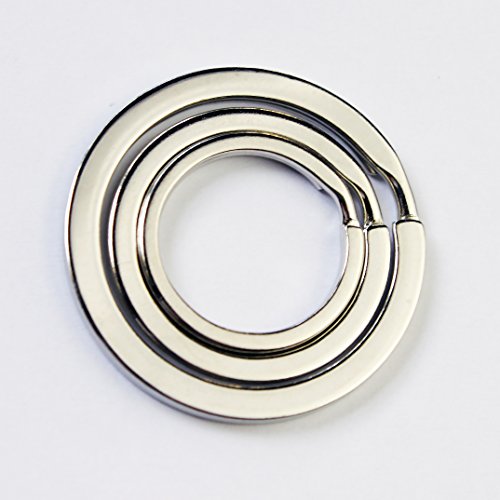 Flat Key Rings Key Chain Metal Split Ring 30pcs (Round 1 Inch Diameter), for Home Car Keys Organization, Nickel Plated Silver