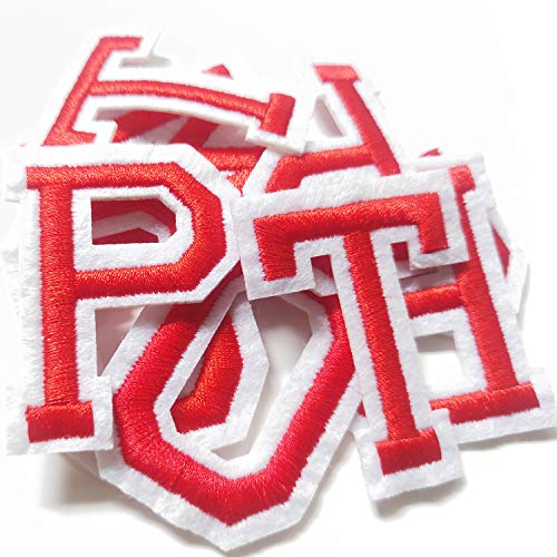 104 Pieces Iron on Letter Patches,bfuee Red Letter Patches Alphabet Embroidered Patch A-Z,for Hats Shirts Jeans Bags Red