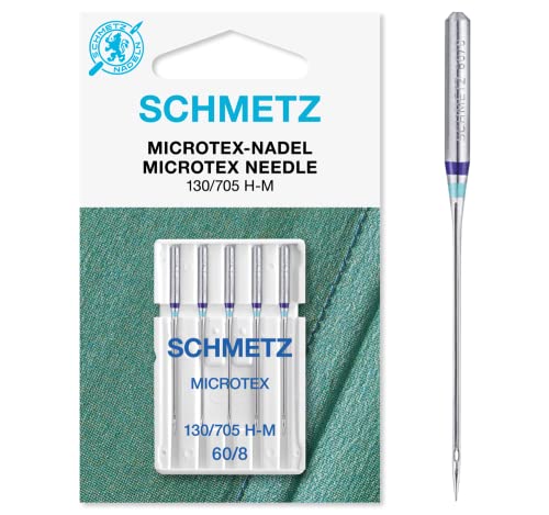 25 Schmetz Microtex Sharp Sewing Machine Needles 130/705 H-M Size 60/8