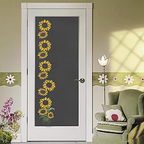 DLY LIFESTYLE Large Sunflower Stencil (12x15 Inches) - Reusable Sun Flower Stencils for Painting on Wood, Canvas, Paper, Fabric, Wall, Furniture - DIY Template for Art and Crafts